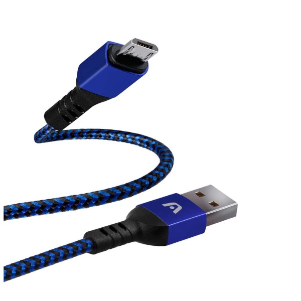 Encontraproduto.com.br - Cabo USB para MicroUSB 1.8M Dura Form Nylon Azul ARG-CB-0021BL - Argom