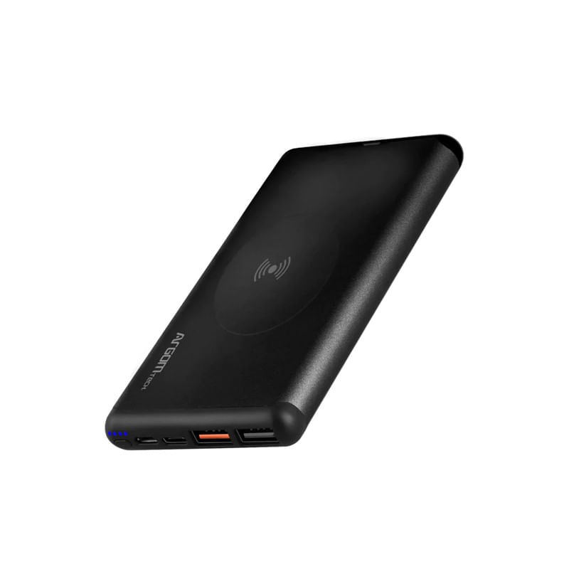 Carregador Portátil Wi-Fi USB-C/MicroUSB 12000mAh S12W Preto - Argom