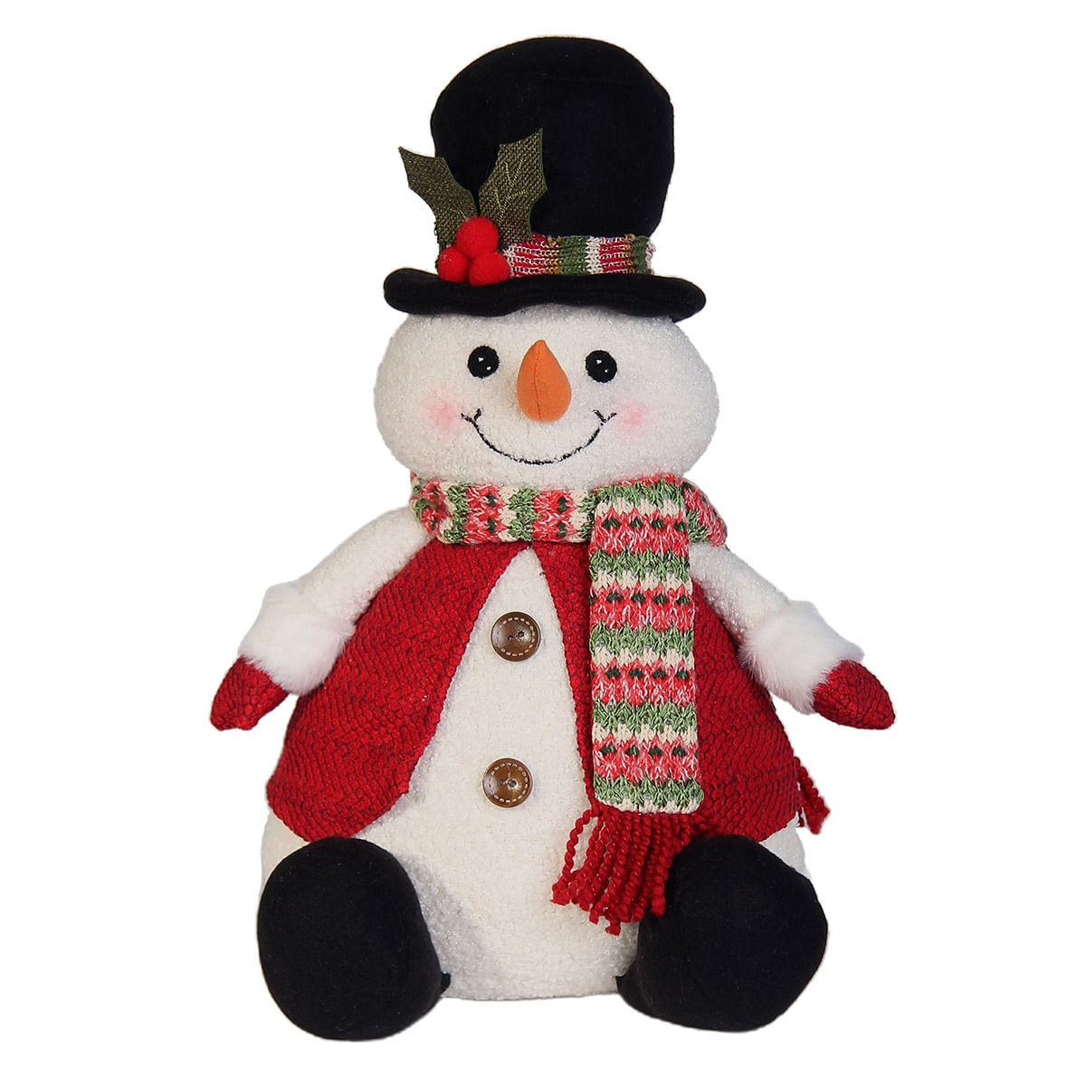 Boneco da Neve Sentado Tradicional Members Mark 42cm