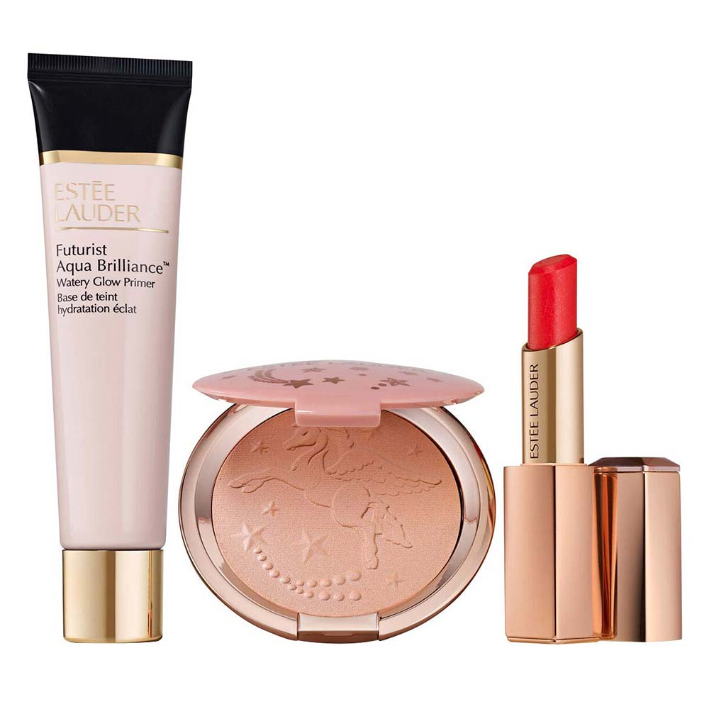 Estée Lauder Kit de Natal - Primer + Pó Iluminador Facial + Balm Labial