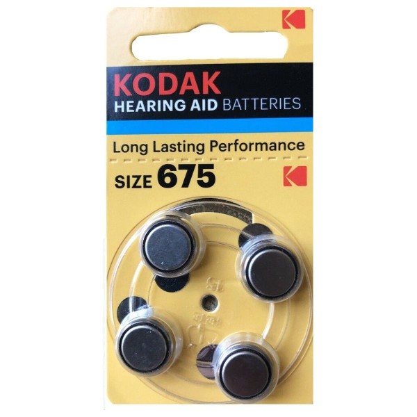 Encontraproduto.com.br - Bateria para Aparelho Auditivo Kodak Tamanho 675 com 4 Unidades