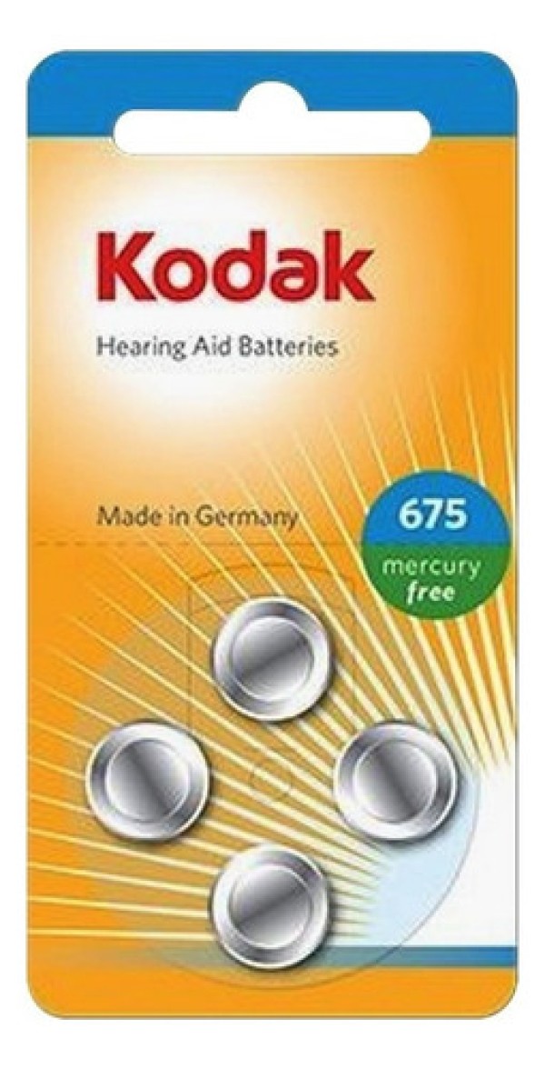 Encontraproduto.com.br - Bateria para Aparelho Auditivo Kodak Tamanho 675 com 4 Unidades