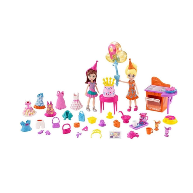 Encontraproduto.com.br - Polly Pocket Festa Divertida com Polly e Lila - DWC24 - Mattel