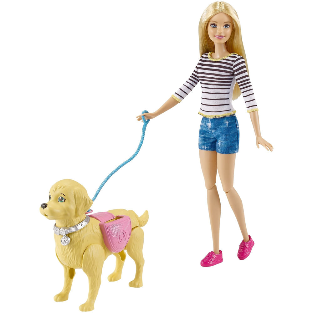 Encontraproduto.com.br - Boneca - Barbie - Familia Passeio com Cachorrinho MATTEL MATTEL