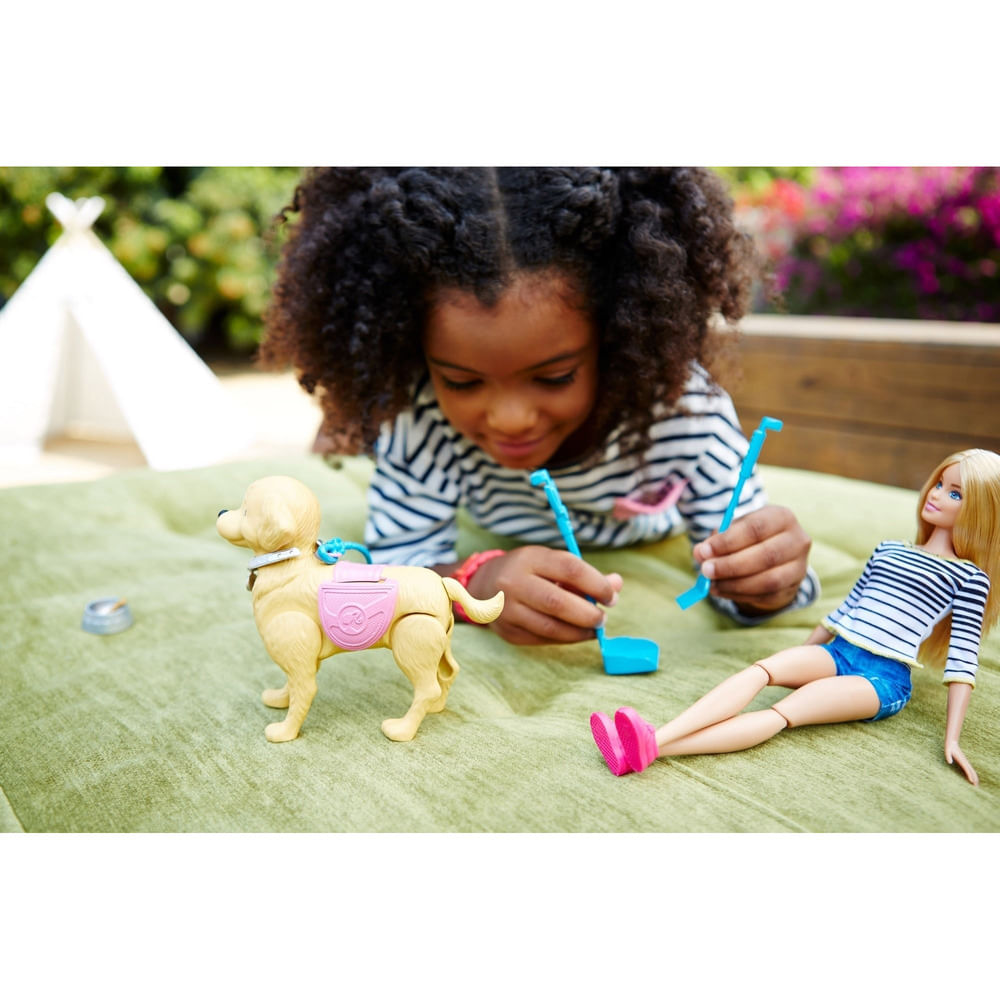 Encontraproduto.com.br - Boneca - Barbie - Familia Passeio com Cachorrinho MATTEL MATTEL