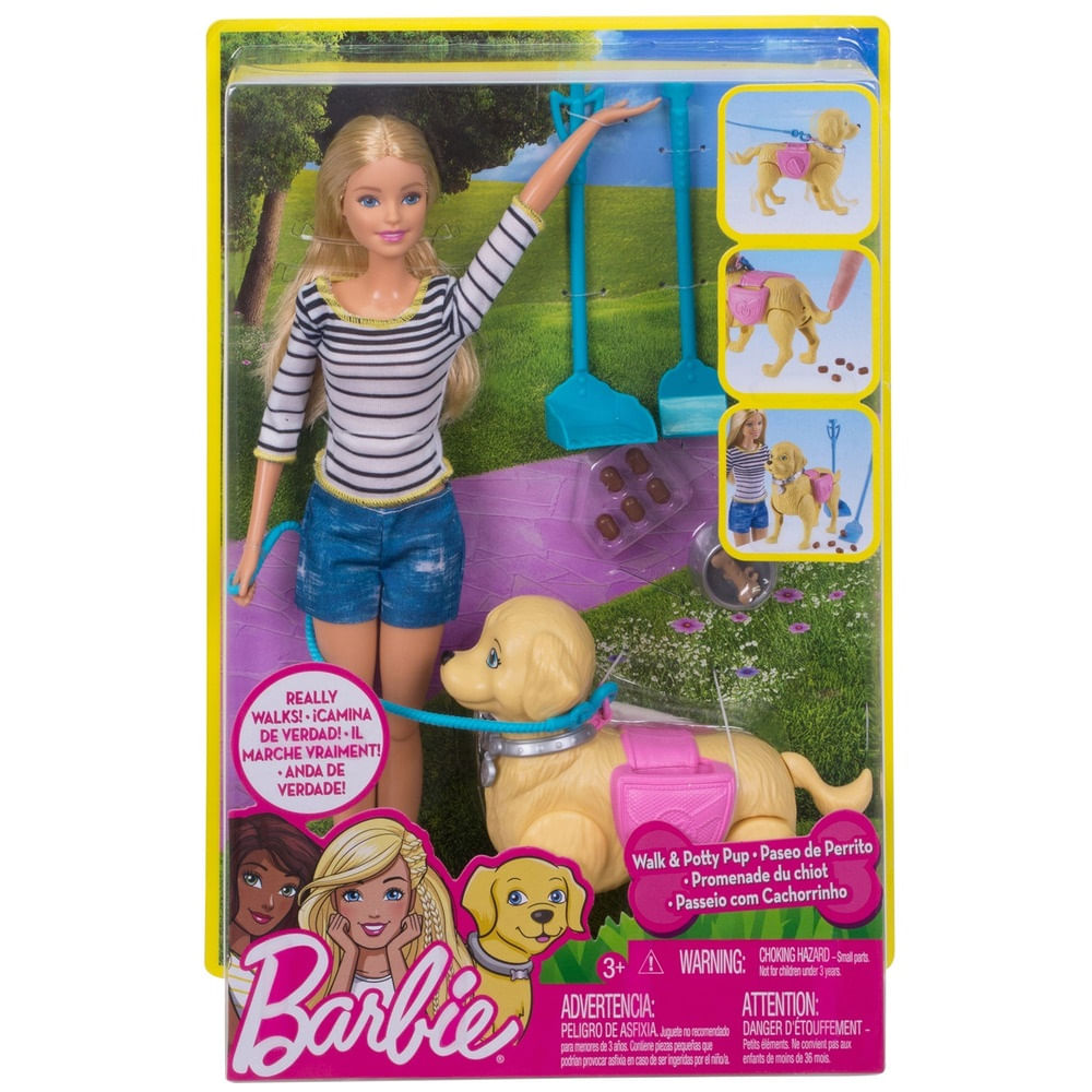 Encontraproduto.com.br - Boneca - Barbie - Familia Passeio com Cachorrinho MATTEL MATTEL