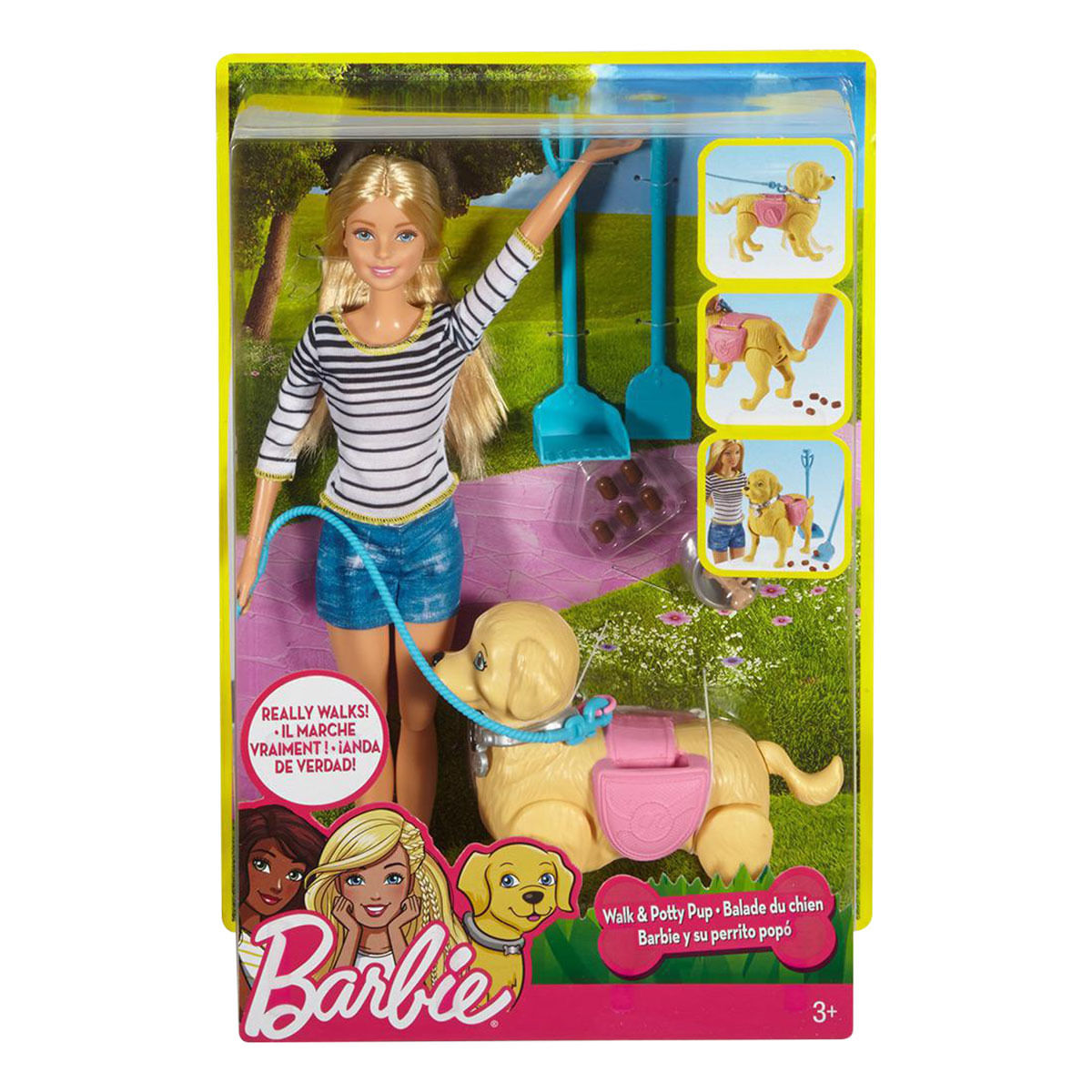 Encontraproduto.com.br - Boneca - Barbie - Familia Passeio com Cachorrinho MATTEL MATTEL