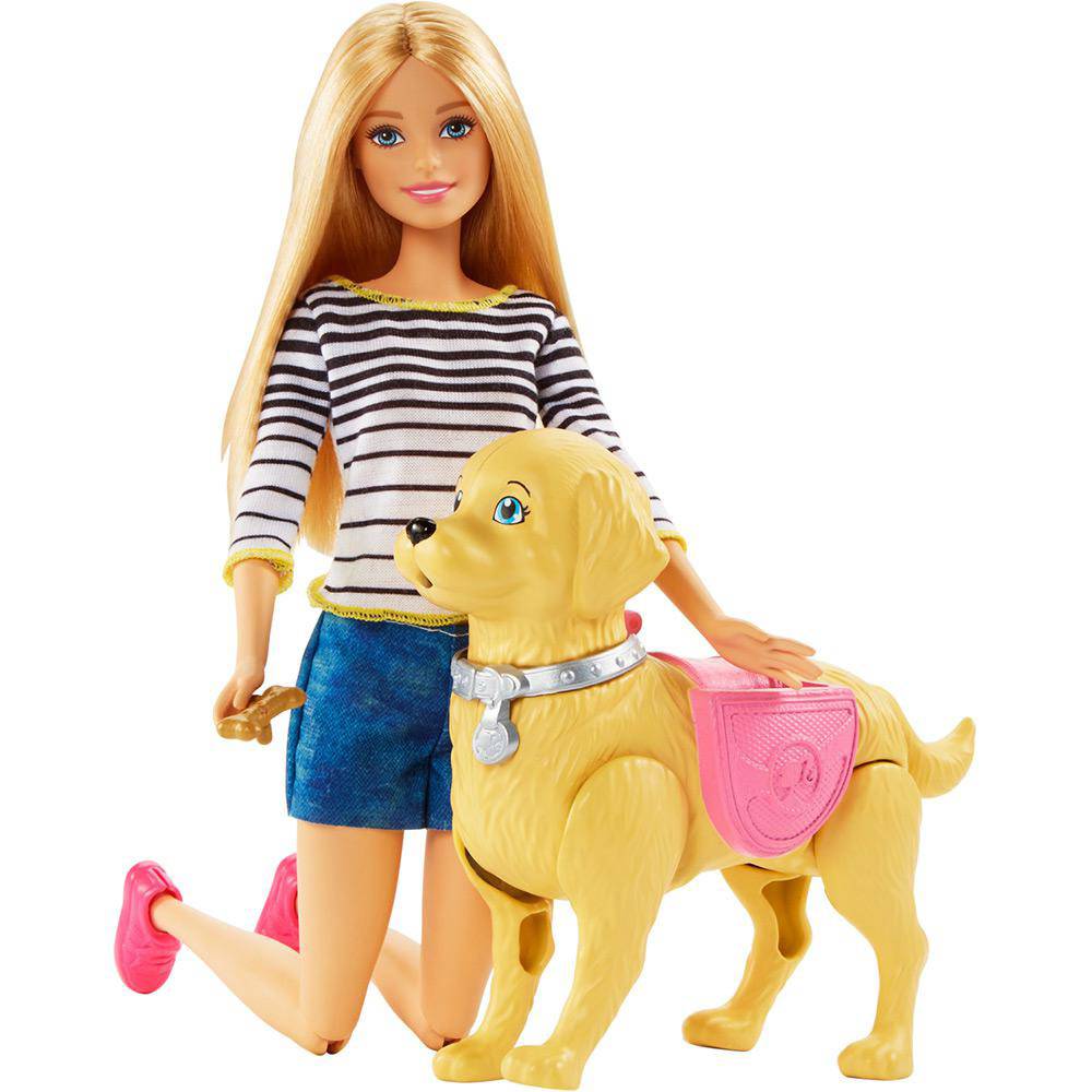 Encontraproduto.com.br - Boneca - Barbie - Familia Passeio com Cachorrinho MATTEL MATTEL