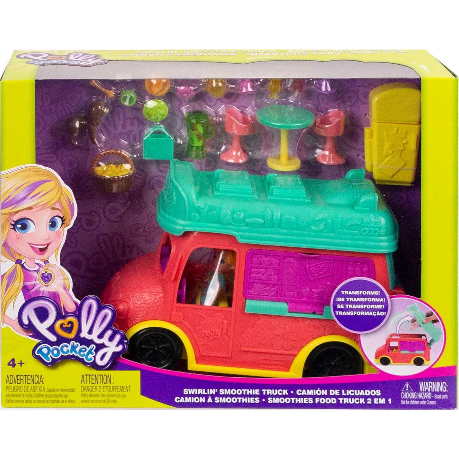 Encontraproduto.com.br - Veículo e Boneca - Polly Pocket - Food Truck Refresco - Mattel