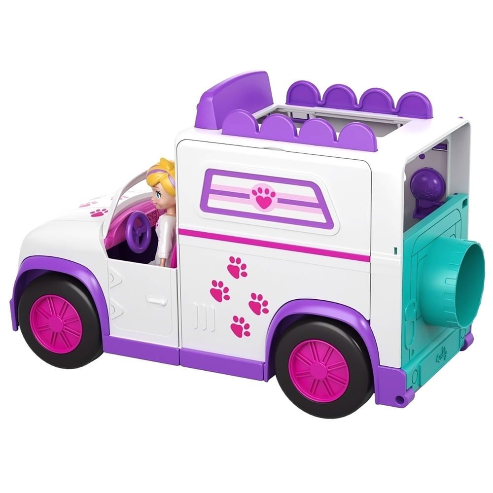 Encontraproduto.com.br - Veículo e Boneca - Polly Pocket - Hospital Móvel dos Bichinhos - Mattel