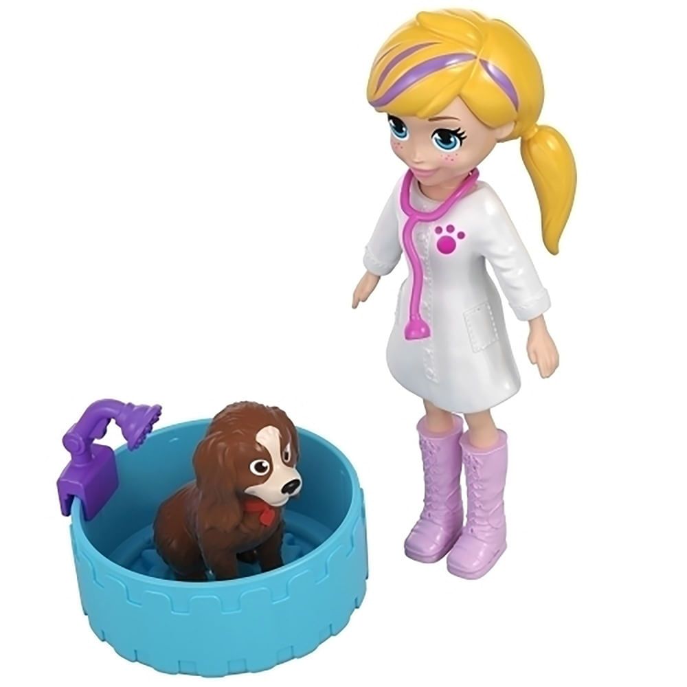 Encontraproduto.com.br - Veículo e Boneca - Polly Pocket - Hospital Móvel dos Bichinhos - Mattel