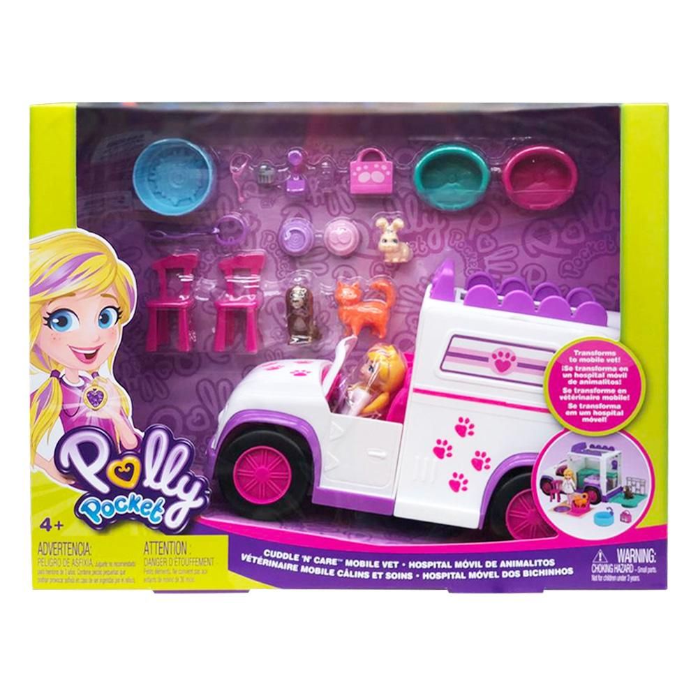 Encontraproduto.com.br - Veículo e Boneca - Polly Pocket - Hospital Móvel dos Bichinhos - Mattel