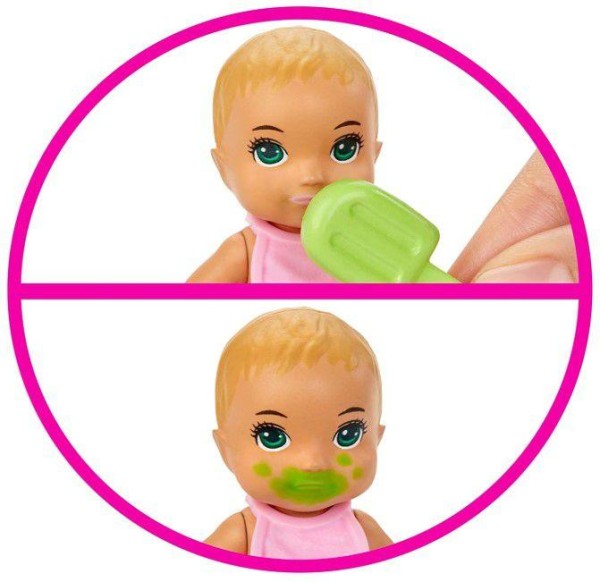 Encontraproduto.com.br - Barbie Skipper Babysitters Conjunto Bebê Alimentação e Hora do banho - Mattel