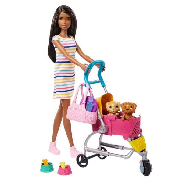 Encontraproduto.com.br - Boneca Barbie Passeio c/ Cachorro no Carrinho Mattel