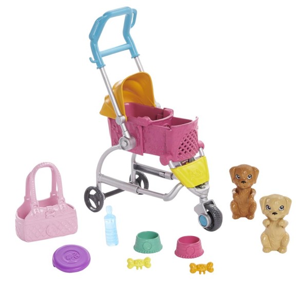 Encontraproduto.com.br - Boneca Barbie Passeio c/ Cachorro no Carrinho Mattel