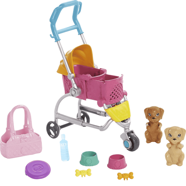 Encontraproduto.com.br - Boneca Barbie Passeio c/ Cachorro no Carrinho Mattel