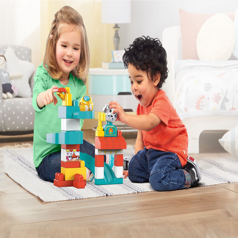 Encontraproduto.com.br - Blocos De Encaixe - Mega Bloks - First Builders - Parque De Diversões - Mattel