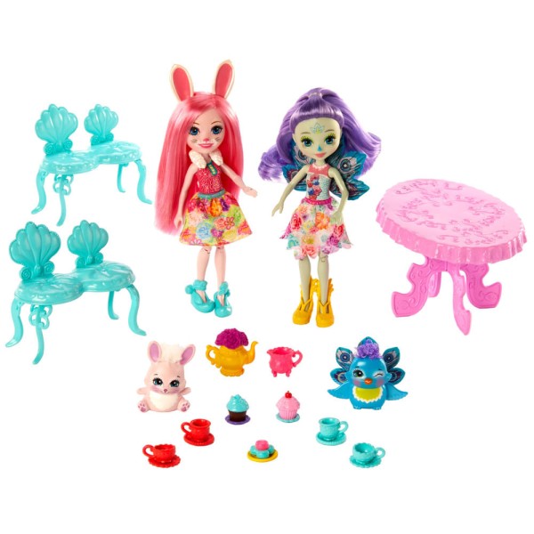 Encontraproduto.com.br - Boneca Articulada - Enchantimals - Festa do Chá - Patter Peacock e Bree Bunny - Mattel