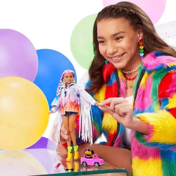 Encontraproduto.com.br - Barbie Fashionista Tranças De Arco Iris Com Pets - Mattel