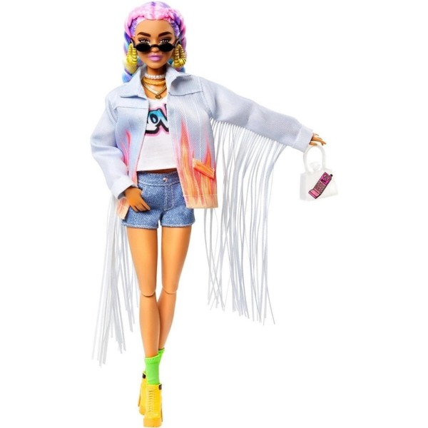 Encontraproduto.com.br - Barbie Fashionista Tranças De Arco Iris Com Pets - Mattel