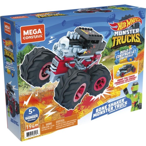 Encontraproduto.com.br - Blocos de Encaixe - Mega Construx - Hot Wheels - Monster Trucks - Bone Shaker - Mattel