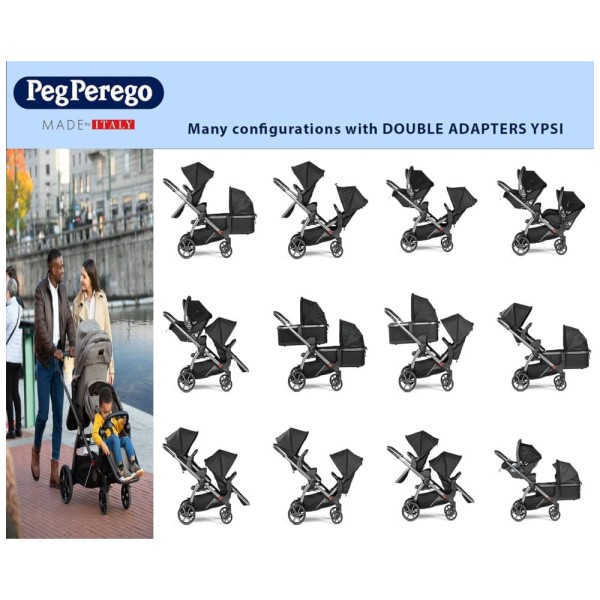 Encontraproduto.com.br - Carrinho de Bebê Travel System com Load Leg Pode ser Ajustado em 10 Posições, Peg Perego Ypsi, Preto