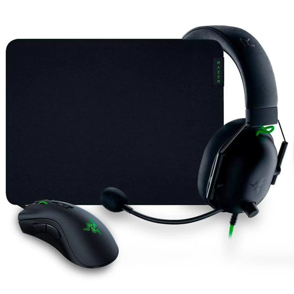 Kit Gamer Razer Battle Bundle, Mouse Gamer DeathAdder V2 + Headset Gamer BlackShark V2 X + Mousepad Gigantus V2, Preto