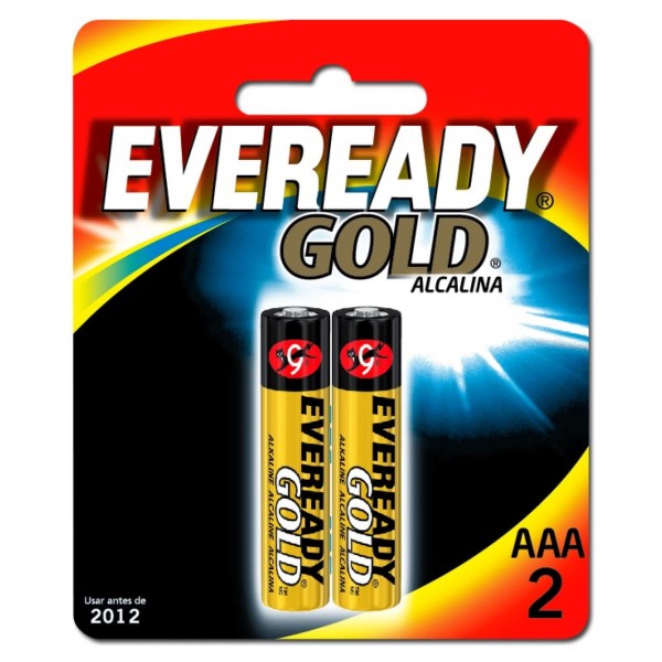 Encontraproduto.com.br - Pilhas Alcalinas - LR03 Palito - AAA - Cartela com 2 Unidades - Eveready Gold