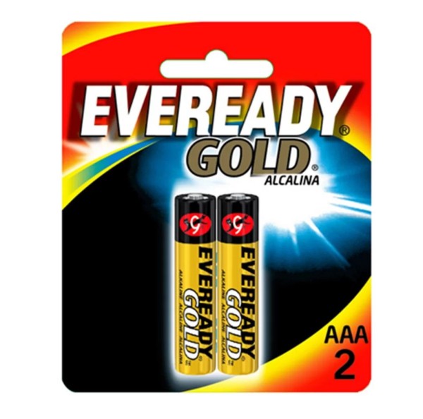 Encontraproduto.com.br - Pilhas Alcalinas - LR03 Palito - AAA - Cartela com 2 Unidades - Eveready Gold