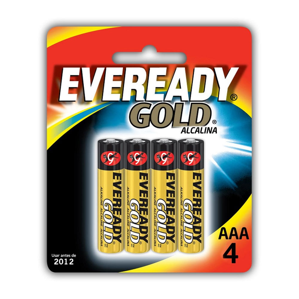 Encontraproduto.com.br - Pilhas Alcalinas - LR03 Palito - AAA - Cartela com 4 Unidades - Eveready Gold