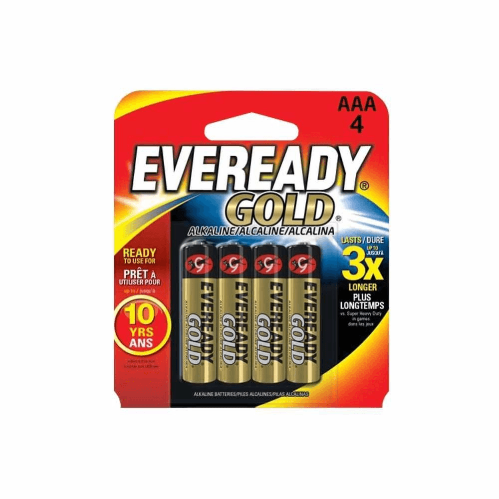 Encontraproduto.com.br - Pilhas Alcalinas - LR03 Palito - AAA - Cartela com 4 Unidades - Eveready Gold