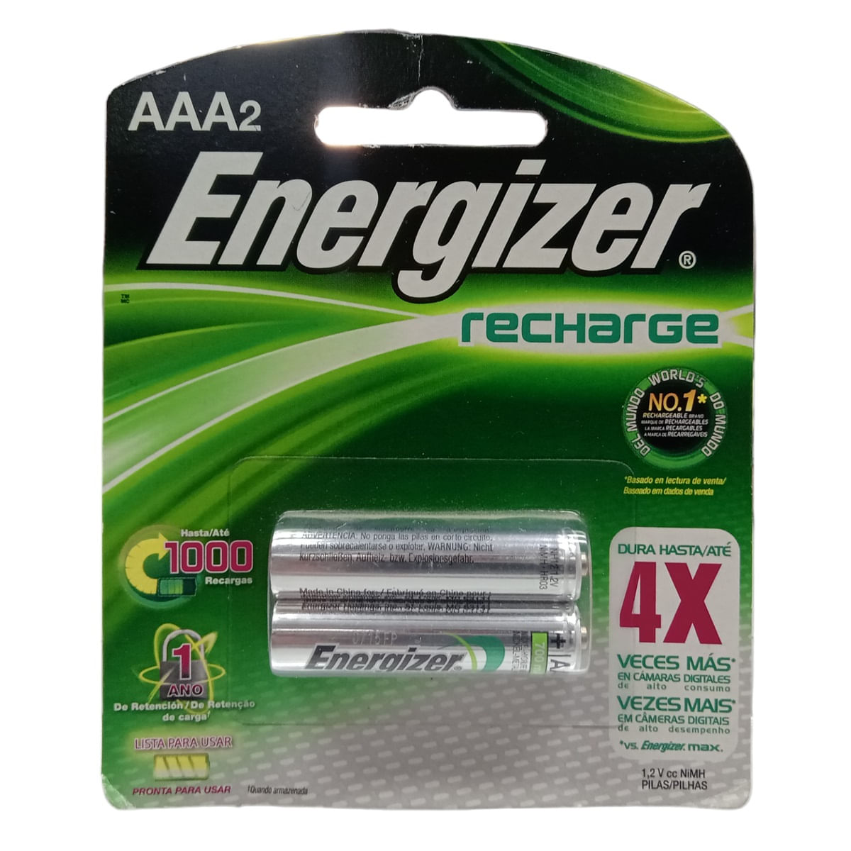 Encontraproduto.com.br - Pilhas Recarregaveis Aaa2 Embalagem Com 2 Pçs