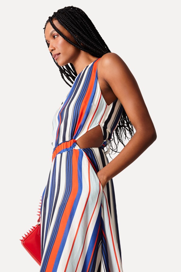 Encontraproduto.com.br - Vestido Midi Listra Navy