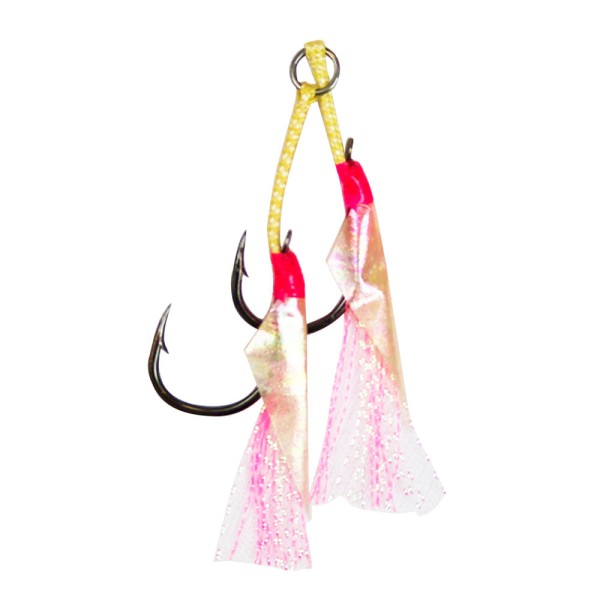 Encontraproduto.com.br - Power Assist Hook Micro Double 17 Anzol Pioneer fluor pink com cerdas