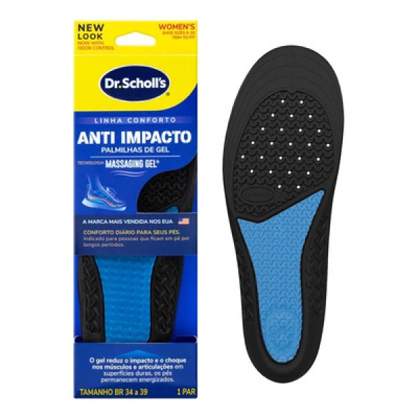 Encontraproduto.com.br - Palmilha Dr Sholls Anti Impacto Feminino Tamanho 34 a 39