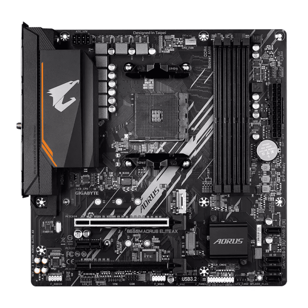 Encontraproduto.com.br - Placa Mae Gigabyte AMD B550M Aorus Elite AX MATX AM4 M.2 NVME WI-FI 4XDDR4 MAX. 128GB 1X DVI