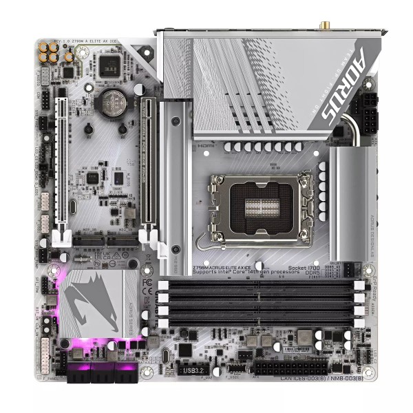 Encontraproduto.com.br - Placa Mae Gigabyte INTEL Z790M Aorus Elite AX ICE MATX LGA 1700 M.2 NVME WI-FI 4XDDR5 MAX. 192GB 1X