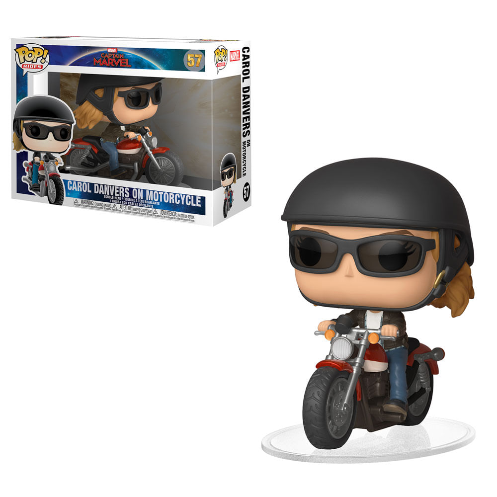 Encontraproduto.com.br - Figura Colecionável - Funko Pop - Disney - Marvel - Capitã Marvel - Carol Danvers Moto - Funko