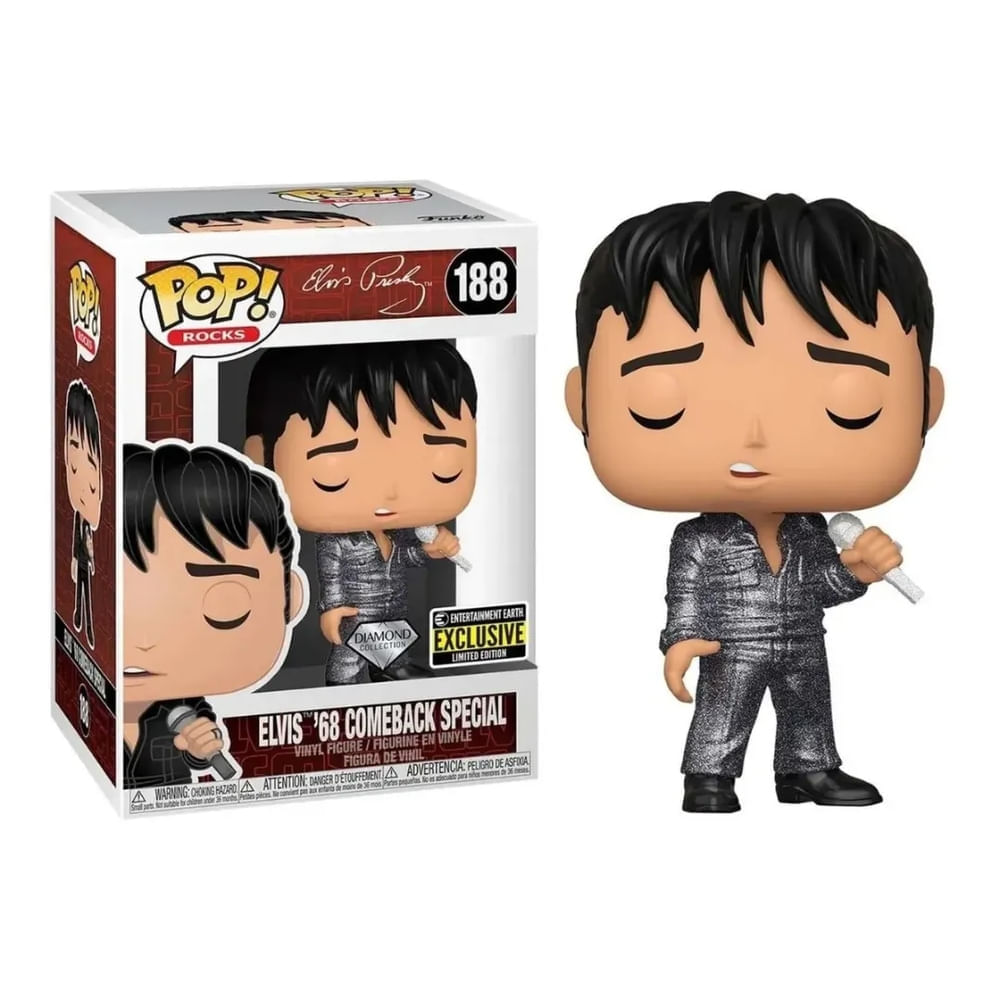Encontraproduto.com.br - Funko Pop Elvis Presley 188 Elvis 68 Comeback Special Diamond