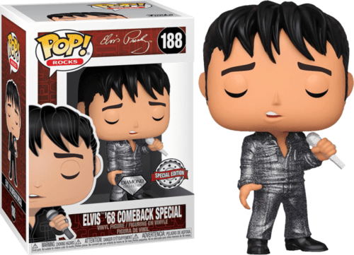 Encontraproduto.com.br - Funko Pop Elvis Presley 188 Elvis 68 Comeback Special Diamond