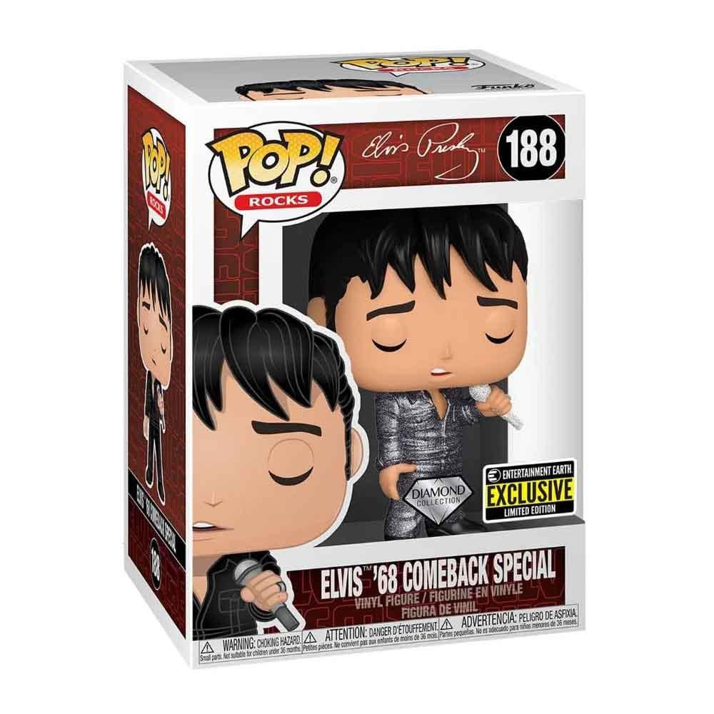 Encontraproduto.com.br - Funko Pop Elvis Presley 188 Elvis 68 Comeback Special Diamond