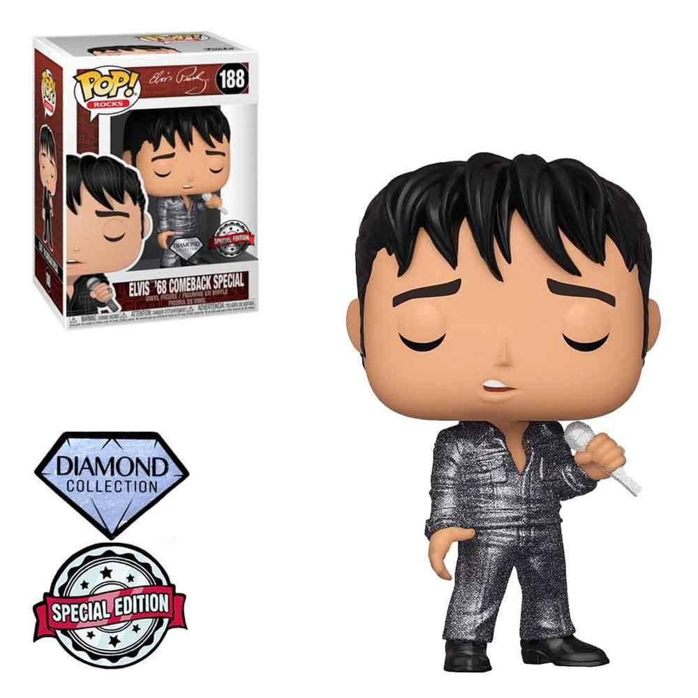Encontraproduto.com.br - Funko Pop Elvis Presley 188 Elvis 68 Comeback Special Diamond