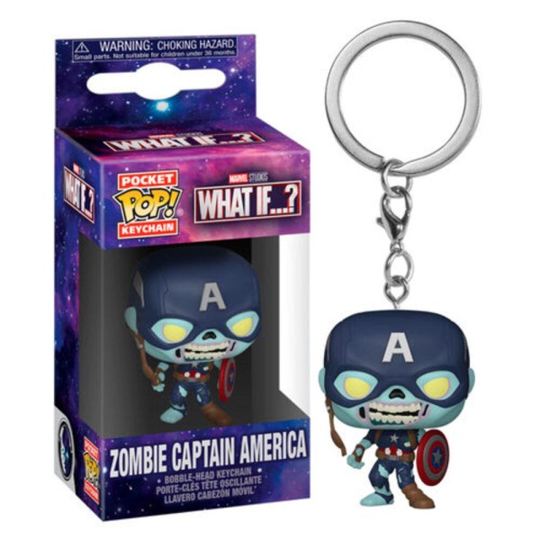 Encontraproduto.com.br - Chaveiro Funko Pop Marvel What If... Zombie Captain America