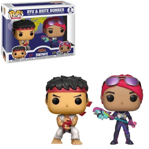 Encontraproduto.com.br - Funko Pop Fortnite Street Fighter Ryu & Brite Bomber 2Pack