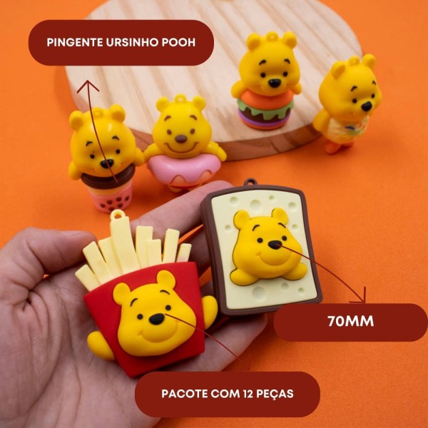 Encontraproduto.com.br - PINGENTES URSINHO POOH 70MM EMBORRACHADO COM 02 PEÇAS