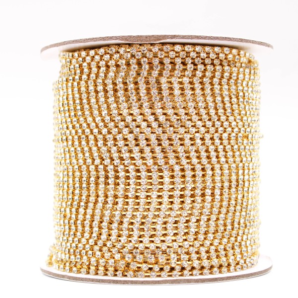 Encontraproduto.com.br - CORRENTE DE STRASS SEPARADA SS10 EM VIDRO E LATÃO COM 01 METRO