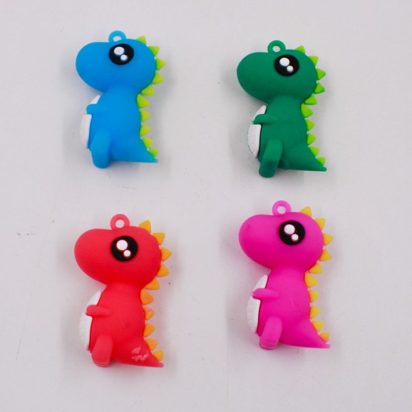 Encontraproduto.com.br - PINGENTE DINOSSAUROS 45MM EMBORRACHADO COM 04 PEÇAS
