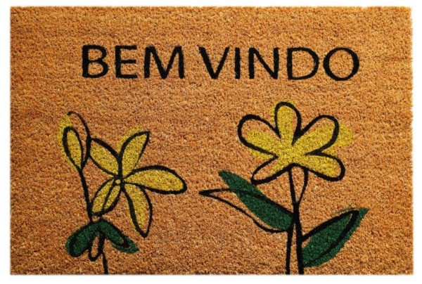 Capaho De Fibra De Coco Com Com Base Emborrachada 40X60 Coisas  Coisinhas