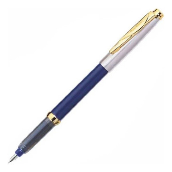 Encontraproduto.com.br - Caneta Tinteiro Pierre Cardin Ref: Pct-03bk Momento Half Preta/Prata