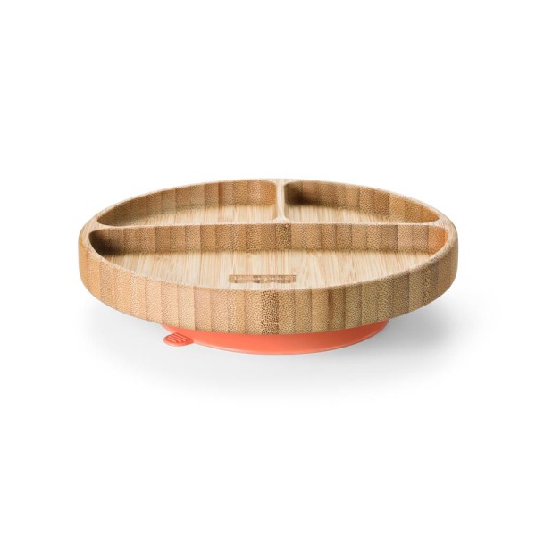 Encontraproduto.com.br - Prato Redondo com Divisórias e Ventosa Bam N Boo +6m Rosa Fisher Price - BB1171OUT [Reembalado]